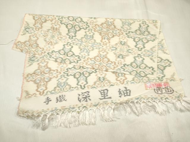 平和屋着物■深里紬 花繋ぎ 反端付き 正絹 逸品 DABH5016ea