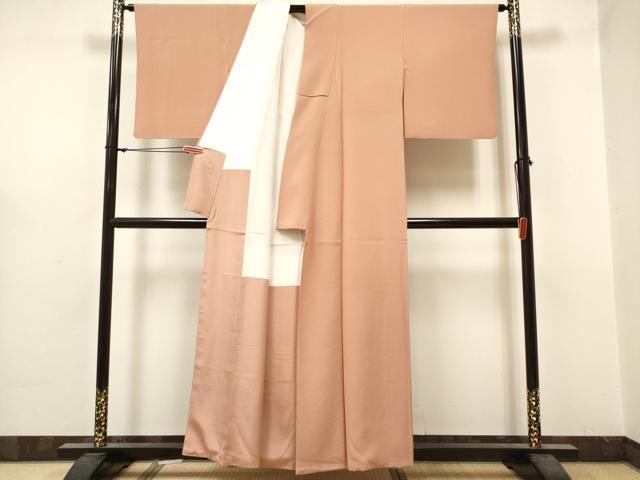 平和屋着物■上質な色無地 鬱金染め ときがら茶色 正絹 逸品 DABH5020ea