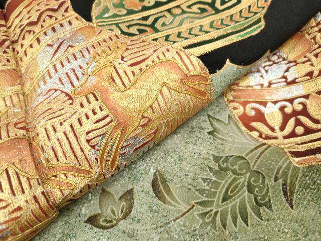 平和屋着物■豪華黒留袖 駒刺繍 陶器花文 金銀彩 正絹 逸品 DABH5023ea
