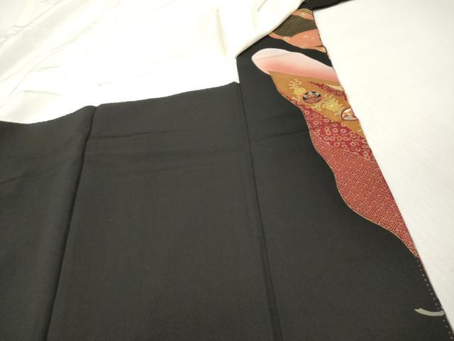 平和屋着物■豪華黒留袖 作家物 女人御簾花車文 松竹梅 金彩 正絹 逸品 DABH5040ea
