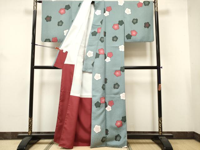 平和屋着物■小紋 舞梅文 洗える着物 DABH5045ea
