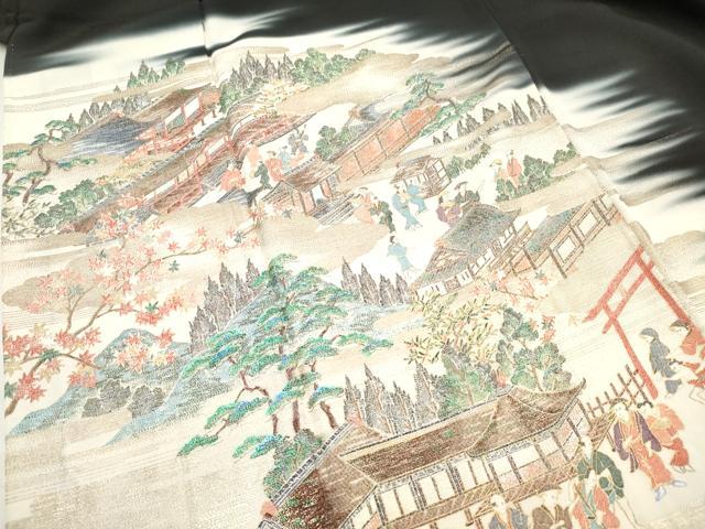 平和屋着物■豪華黒留袖 作家物 加茂之図 暈し染め 金彩 正絹 逸品 DABH5059ea