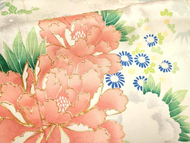 平和屋着物■訪問着 駒刺繍 風景花文 松竹梅 ロング丈 正絹 逸品 DABH5069ea