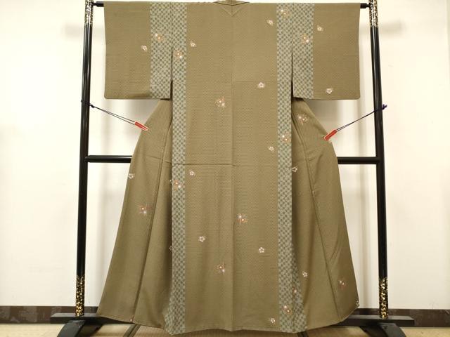 平和屋着物■上質な小紋 蛇籠花間道 金彩 正絹 逸品 DABH5072ea