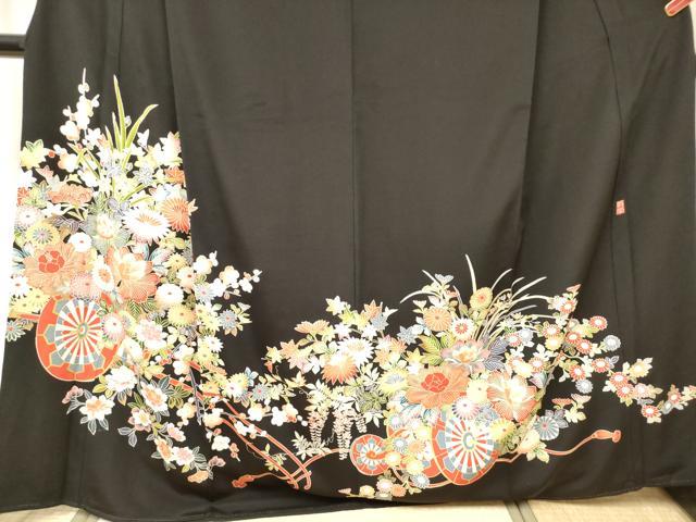 平和屋着物■豪華黒留袖 作家物 花車文 金彩 正絹 逸品 DABH5073ea