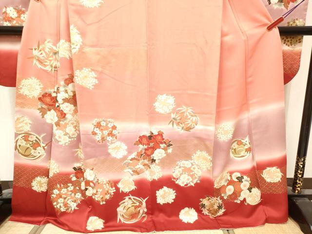 平和屋着物■豪華振袖 四君子 花丸文 暈し染め 金彩 三越扱い 正絹 逸品 DABH5082ea