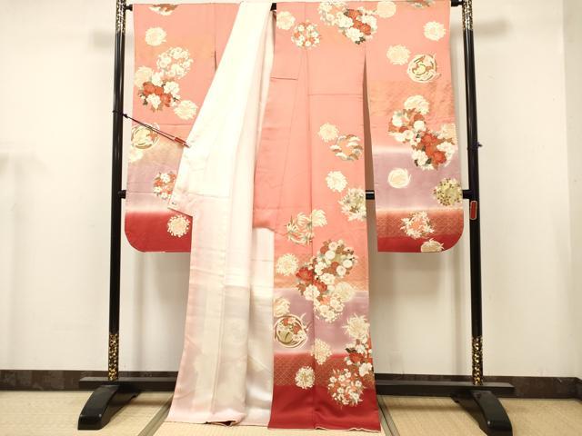 平和屋着物■豪華振袖 四君子 花丸文 暈し染め 金彩 三越扱い 正絹 逸品 DABH5082ea