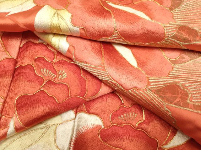 平和屋着物■豪華振袖 駒刺繍 牡丹 暈し染め 金糸 正絹 逸品 DABH5083ea