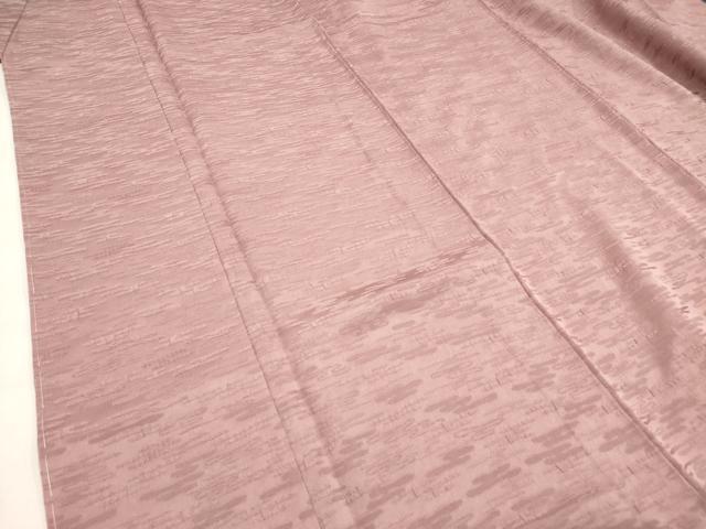 平和屋着物■上質な色無地 エ霞地紋 退紅色 正絹 逸品 未使用 DABH5096ea