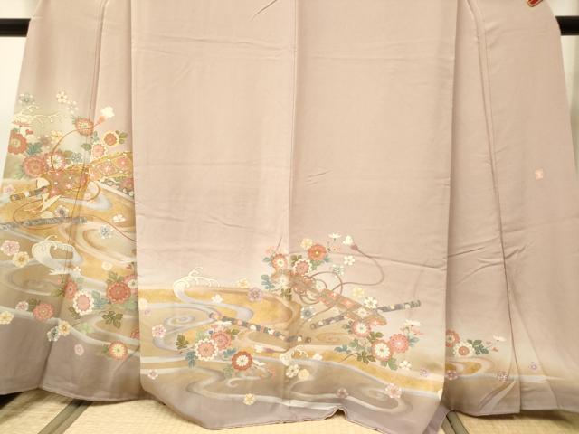 平和屋着物■豪華色留袖 作家物 駒刺繍 立波花文 横笛 暈し染め 金彩 正絹 逸品 DABH5100ea