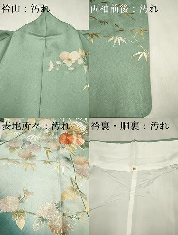 平和屋着物■訪問着 鏡裏菊笹文 暈し染め 金銀彩 正絹 逸品 DABH5104ea