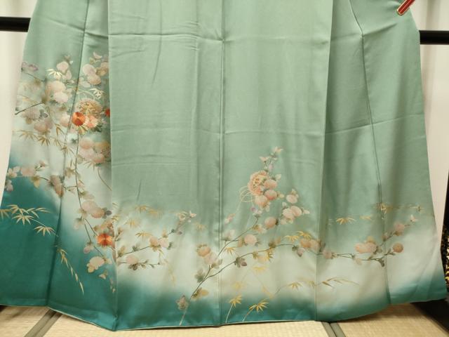 平和屋着物■訪問着 鏡裏菊笹文 暈し染め 金銀彩 正絹 逸品 DABH5104ea