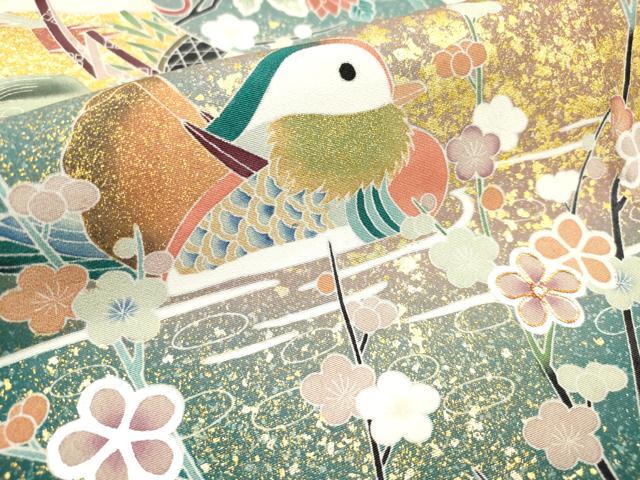 平和屋着物■豪華黒留袖 作家物 駒刺繍 鴛鴦流水花文 几帳 暈し染め 金銀彩 正絹 逸品 DABH5105ea