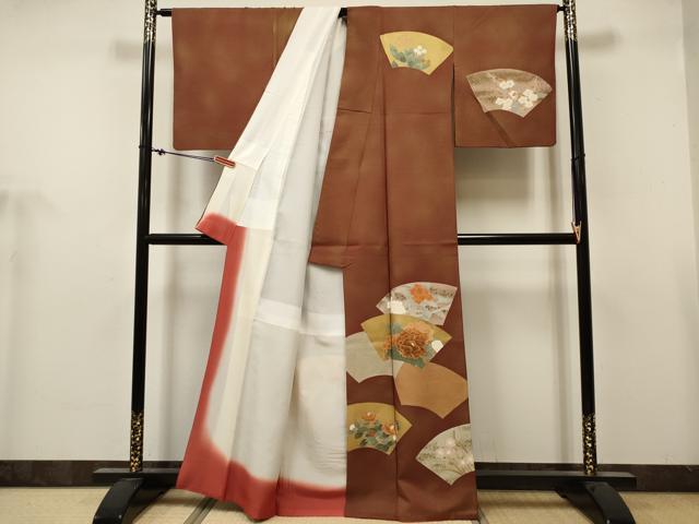 平和屋着物■訪問着 刺繍 地紙重ね花文 金彩 正絹 逸品 DABH5107ea