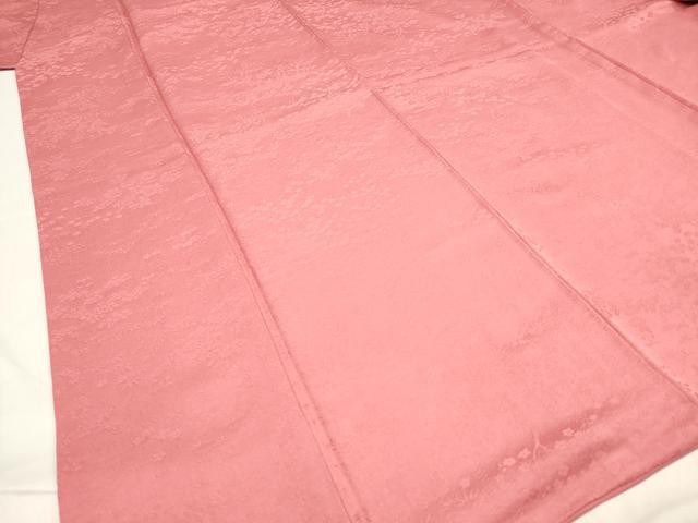 平和屋着物■上質な色無地 風景花地紋 真朱色 正絹 逸品 DABH5108ea