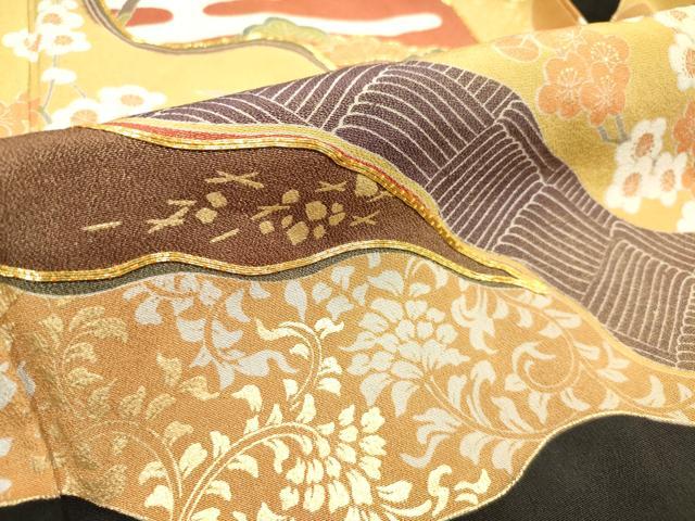 平和屋着物■豪華黒留袖 駒刺繍 道長飛鶴花松文 金彩 正絹 逸品 DABH5120ea