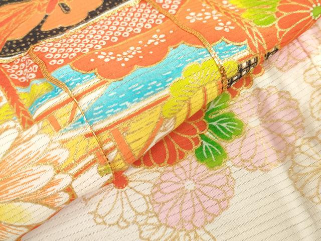 平和屋着物*夏物 お宮参り 女の子 祝着 産着 初着 のしめ 絽 駒刺繍 貝桶花文 金彩 DABH5246ea
