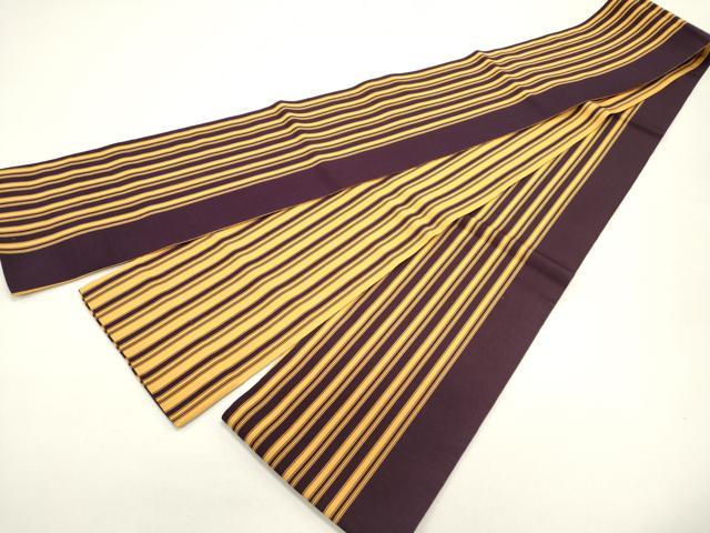 平和屋着物◎本場筑前博多織 両面 半幅帯 間道 証紙付き 正絹 逸品 DABH5363ea
