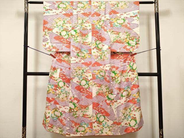 平和屋着物∵女の子 十三参り 子供 祝着 鹿の子花籠文 金彩 逸品 DABH5398ea
