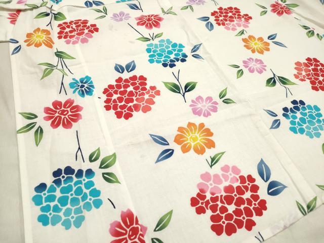 平和屋着物*夏物 浴衣 女の子 注染 紫陽花 アジサイ 綿 逸品 DABH5418ea