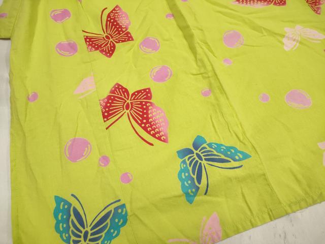 平和屋着物*夏物 浴衣 女の子 注染 舞蝶文 雫 日本製 綿 逸品 DABH5419ea