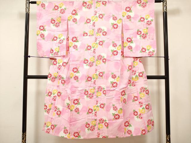 平和屋着物*夏物 浴衣 女の子 朝顔 アサガオ 綿 DABH5422ea