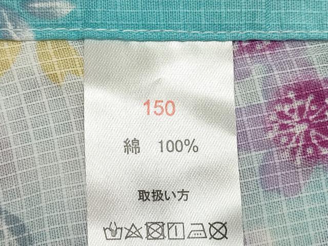 平和屋着物*夏物 綿紅梅 浴衣 女の子 舞桜文 綿 逸品 DABH5426ea