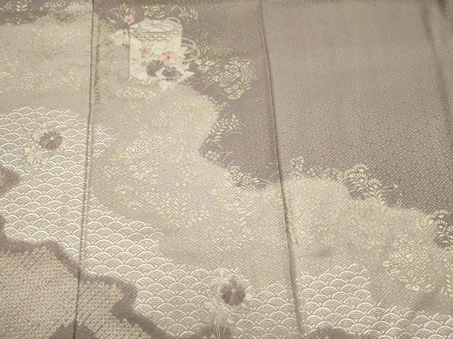 平和屋着物■訪問着 絞り 刺繍 道長貝桶花文 金銀彩 正絹 逸品 DABH5522ya