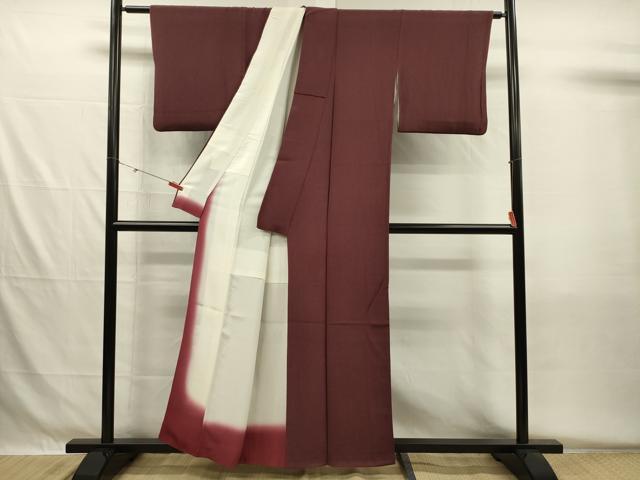 平和屋着物■江戸小紋 作家物 草木染め 鮫小紋柄 鬼しぼ縮緬 正絹 逸品 DABH5529ya