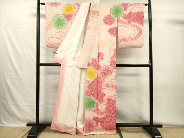 平和屋着物■訪問着 総絞り 流水菊文 正絹 逸品 DABH5530ya