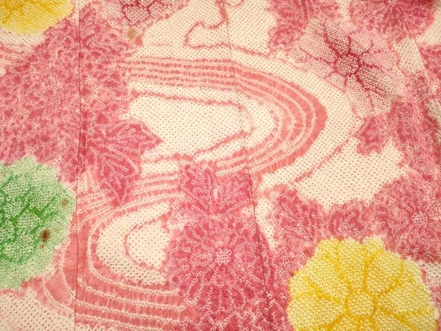 平和屋着物■訪問着 総絞り 流水菊文 正絹 逸品 DABH5530ya