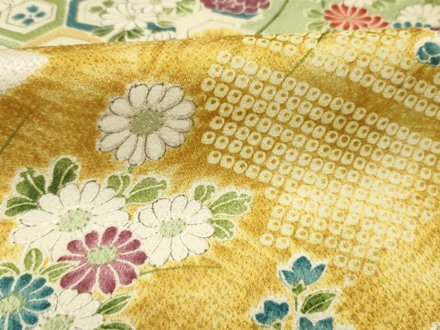 平和屋着物■上質な小紋 草花文 金彩 正絹 逸品 DABH5533ya