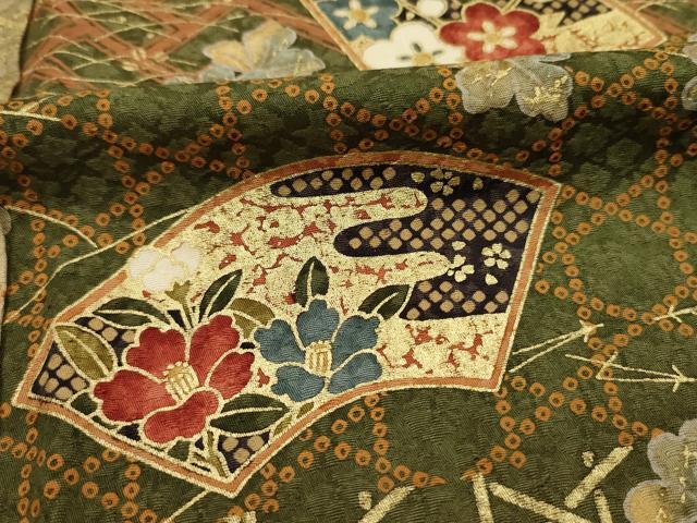 平和屋着物■上質な小紋 地紙花文 暈し染め 金彩 正絹 逸品 DABH5534ya