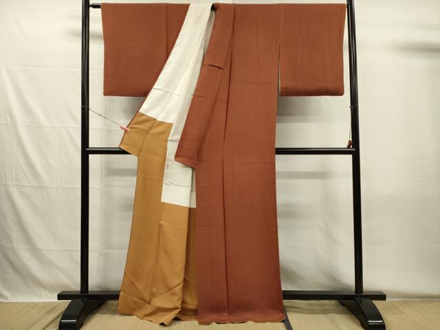 平和屋着物■上質な小紋 幾何学文 正絹 逸品 DABH5539ya
