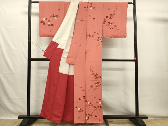 平和屋着物■訪問着 駒刺繍 草花文 枝梅文 金彩 正絹 逸品 DABH5542ya