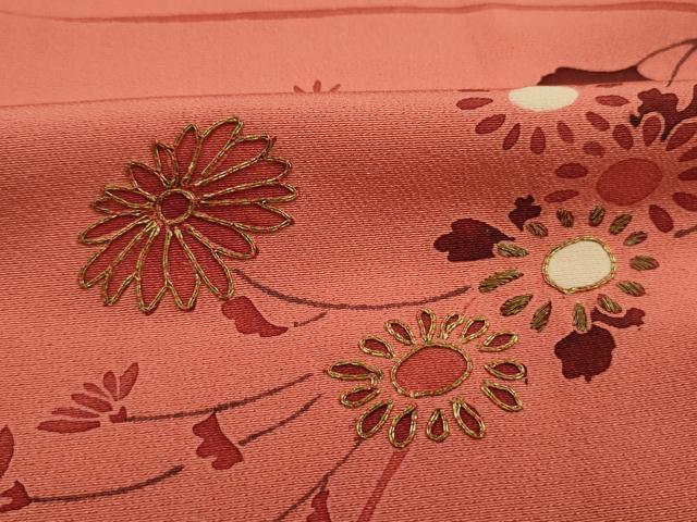 平和屋着物■訪問着 駒刺繍 草花文 枝梅文 金彩 正絹 逸品 DABH5542ya