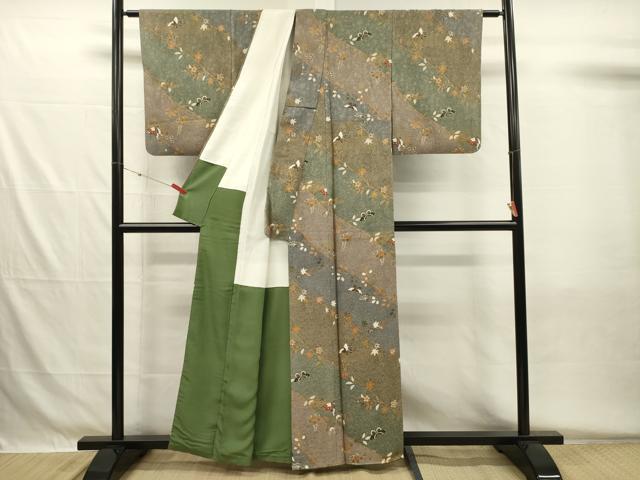 平和屋着物■上質な小紋 舞蝶花文 金彩 正絹 逸品 DABH5545ya