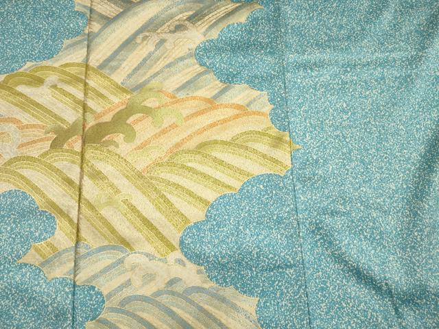 平和屋着物■訪問着 立波文 たたき染め 金彩 正絹 逸品 DABH5547ya