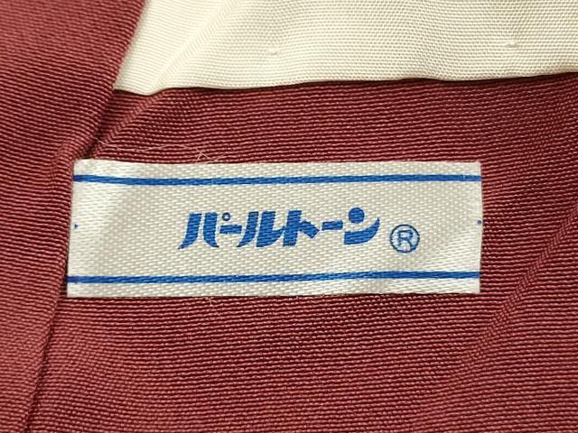 平和屋着物■上質な色無地 風景地紋 真紅色 正絹 逸品 DABH5553ya