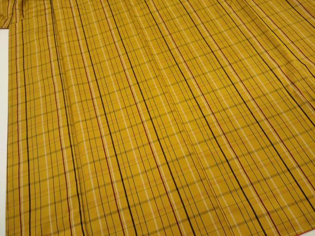 平和屋着物■上質な紬 格子文 正絹 逸品 DABH5558ya