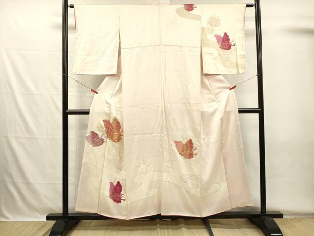平和屋着物■訪問着 駒刺繍 舞蝶文 金銀彩 正絹 逸品 DABH5564ya