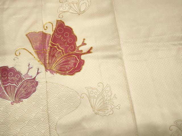 平和屋着物■訪問着 駒刺繍 舞蝶文 金銀彩 正絹 逸品 DABH5564ya