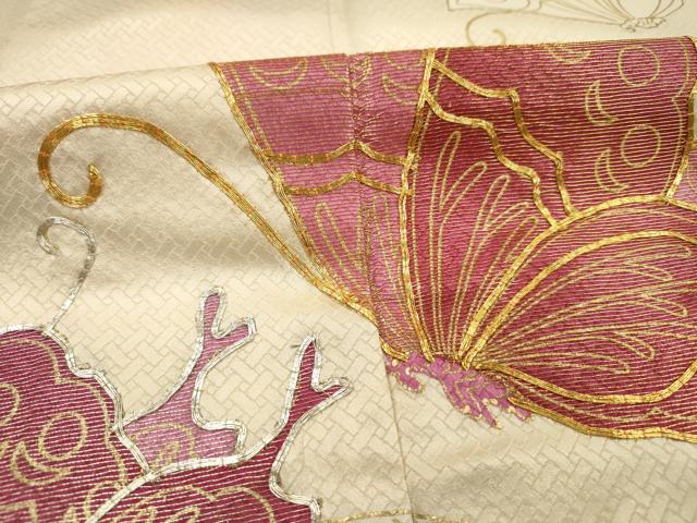 平和屋着物■訪問着 駒刺繍 舞蝶文 金銀彩 正絹 逸品 DABH5564ya