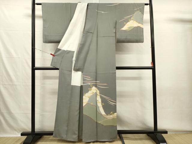 平和屋着物■訪問着 駒刺繍 風景文 金彩 正絹 逸品 DABH5579ya