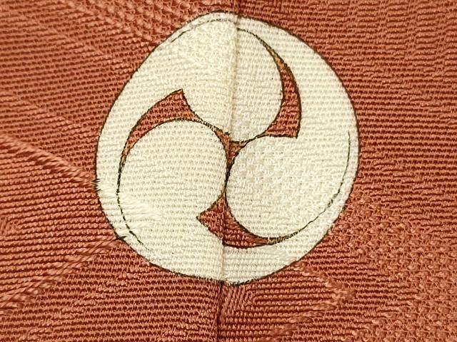 平和屋着物■上質な色無地 菱地紋 樺色 正絹 逸品 DABH5594ya