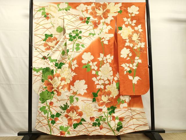 平和屋着物■豪華振袖 駒刺繍 牡丹 暈し染め 金彩 正絹 逸品 DABH5604ya