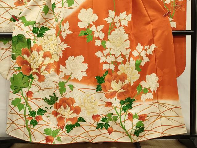 平和屋着物■豪華振袖 駒刺繍 牡丹 暈し染め 金彩 正絹 逸品 DABH5604ya