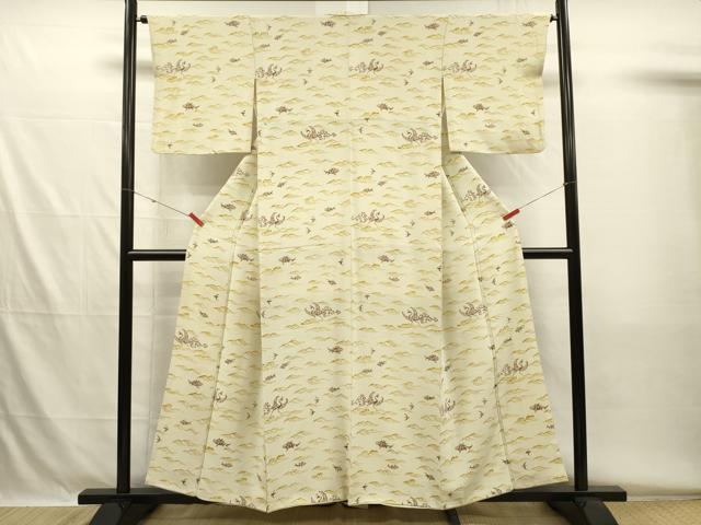 平和屋着物■上質な小紋 立波動物文 正絹 逸品 DABH5616ya