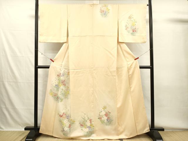 平和屋着物■訪問着 手描き 草花文 暈し染め 正絹 逸品 DABH5618ya