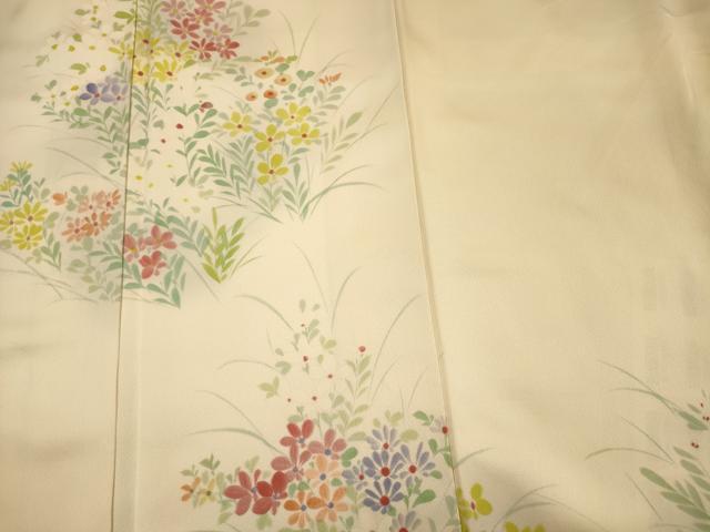 平和屋着物■訪問着 手描き 草花文 暈し染め 正絹 逸品 DABH5618ya